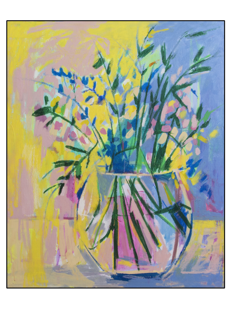 "Mientras tanto". Obra de la artista Nuria Giles. Técnica: acrílico y óleo sobre lienzo. 73 x 60 cm.